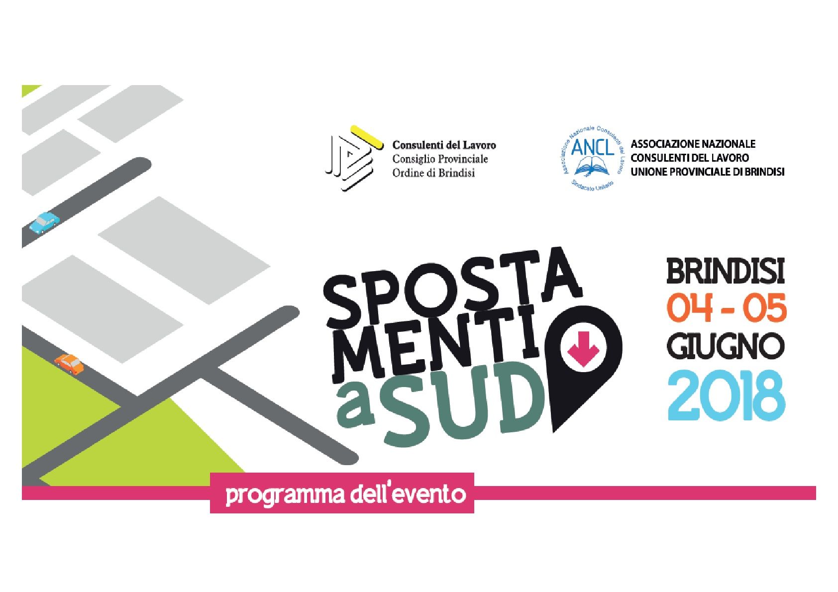 A poster for a event called sposta menti a sud