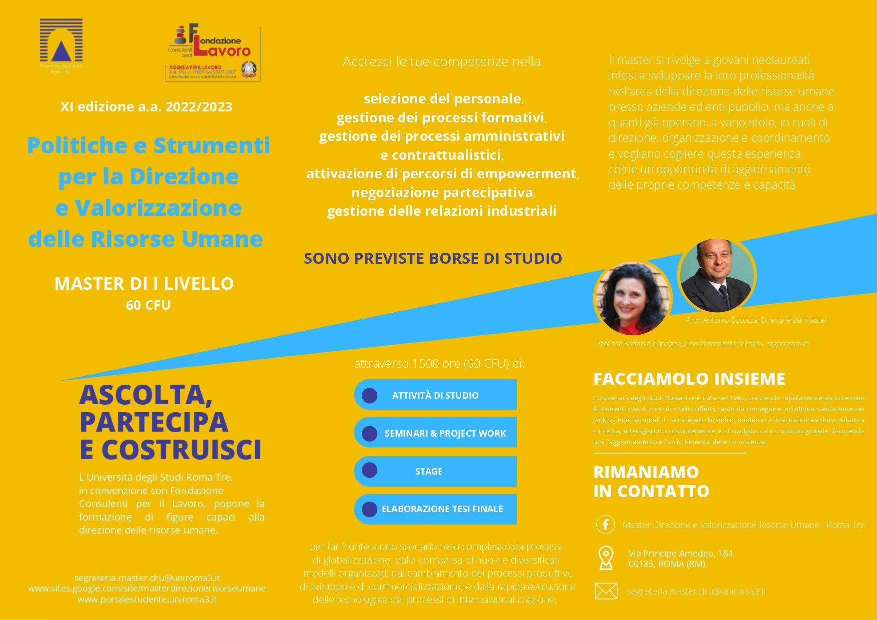 Un opuscolo giallo con un uomo e una donna sopra