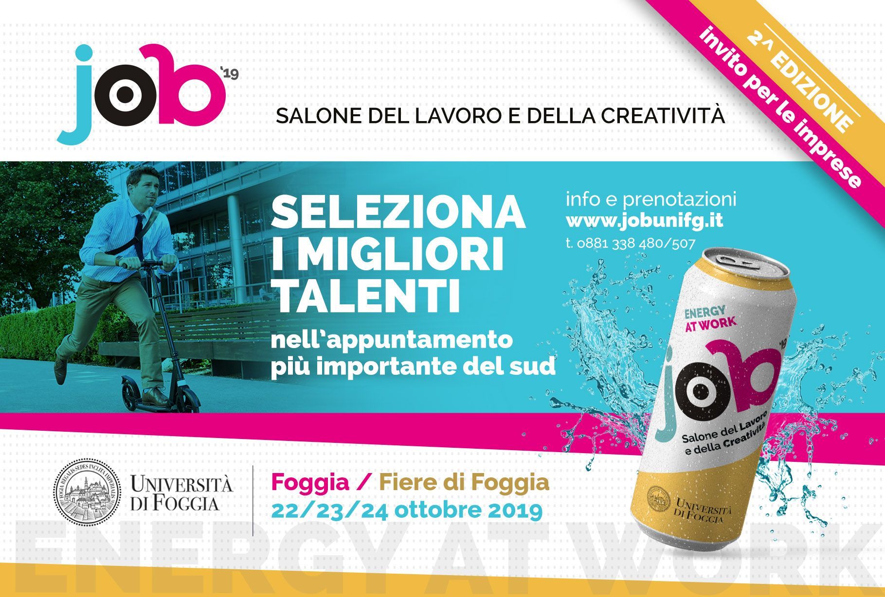 An advertisement for job salone del lavoro e della creativita