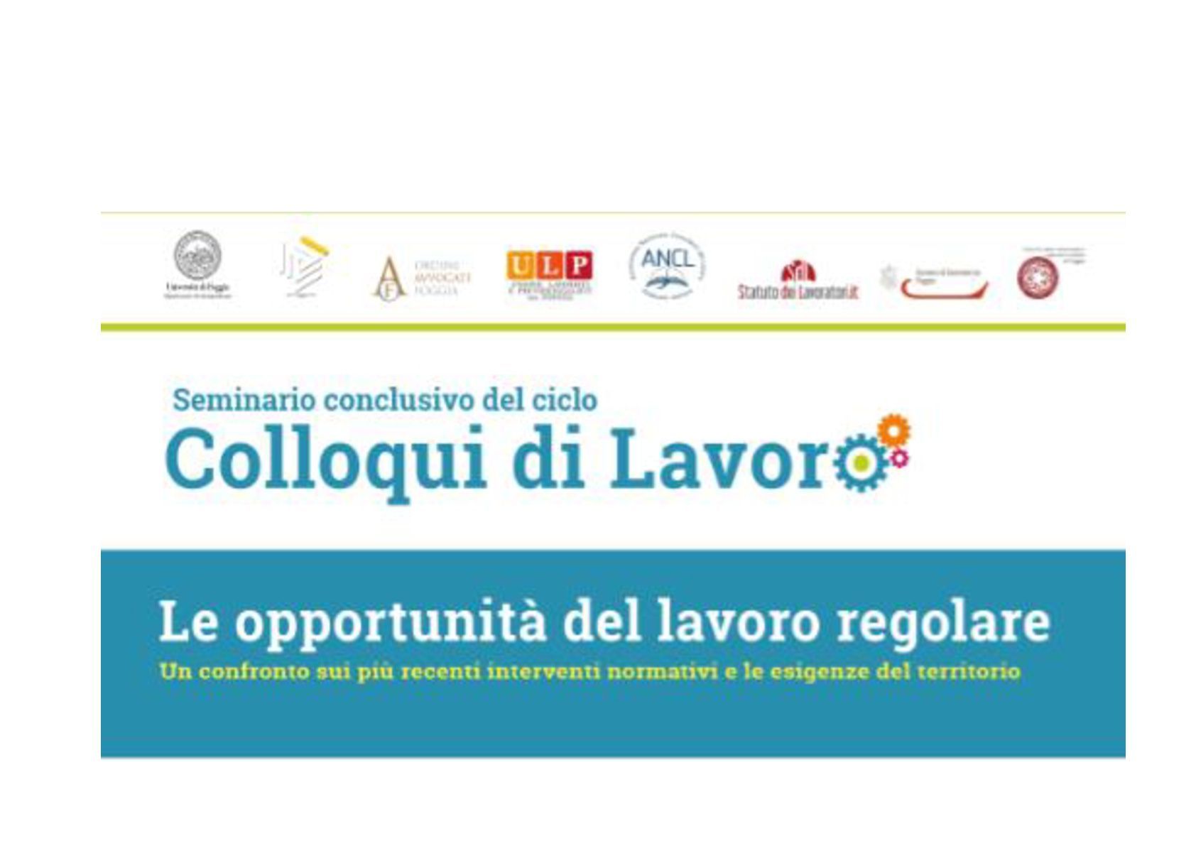 A blue sign that says colloqui di lavoro on it