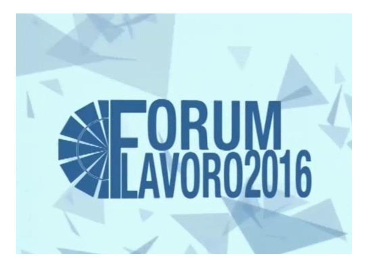 Un logo per il forum lavoro 2016 su sfondo blu