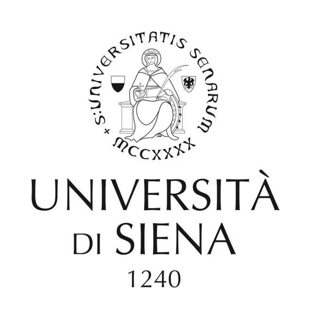 A black and white logo for universita di siena