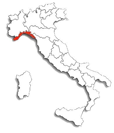 Una mappa dell'Italia con una regione rossa evidenziata