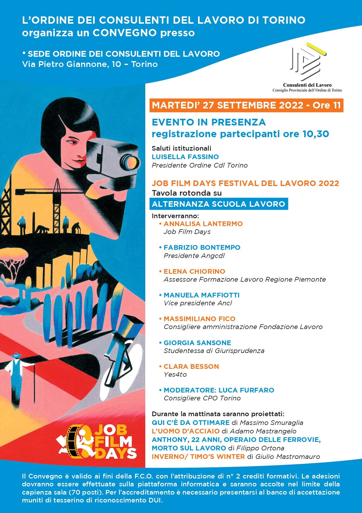 Un manifesto per i Job Film Days a Torino