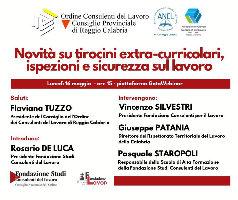 A poster for an event called novita su tirocini extra-curriculari