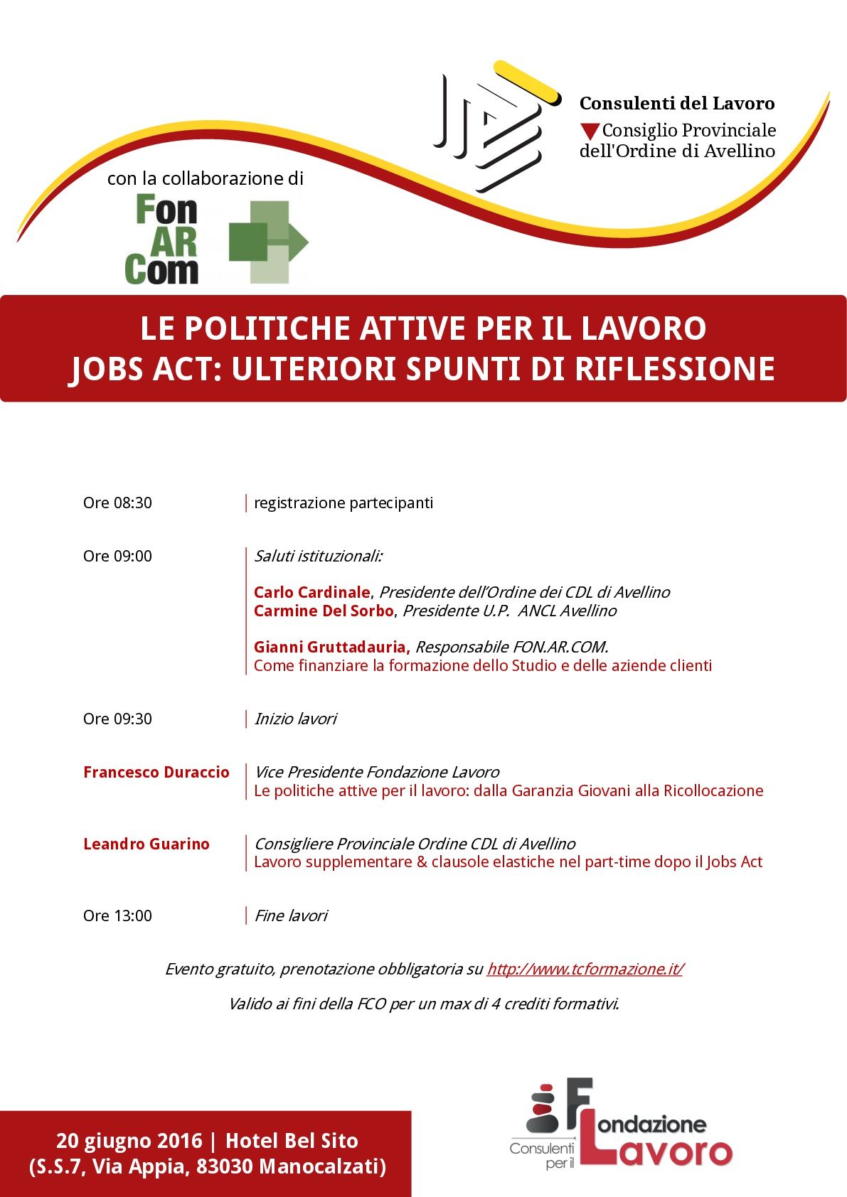 È un volantino per un evento Job Act.