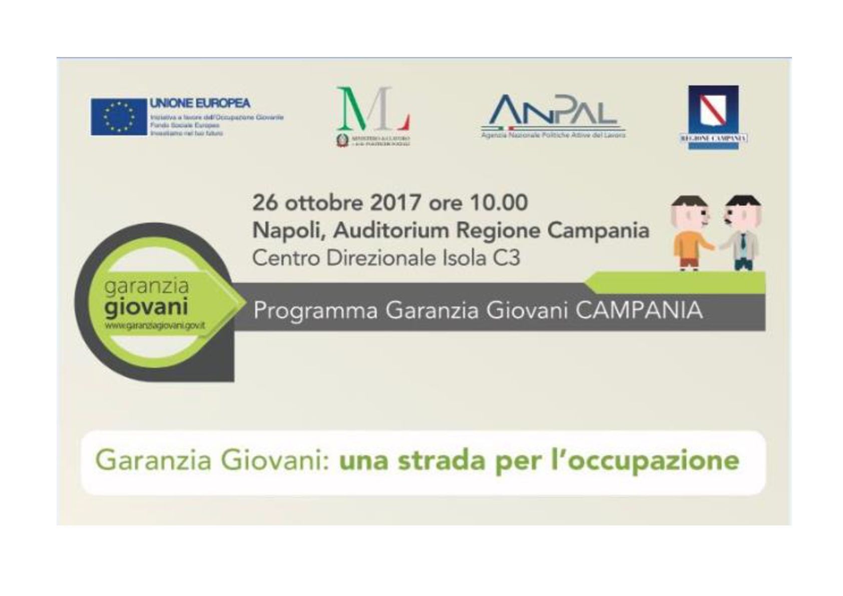 Un cartello che dice garantia giovani