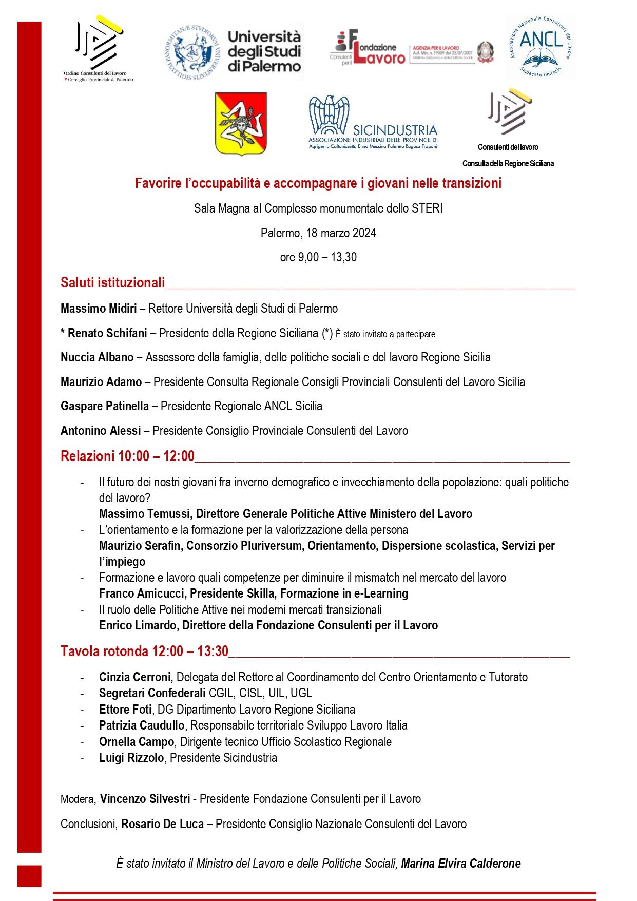 Un volantino rosso e bianco con molto testo sopra.