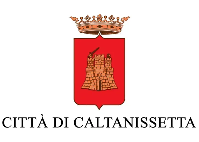 Un logo per la città di Caltanissetta con un castello sopra