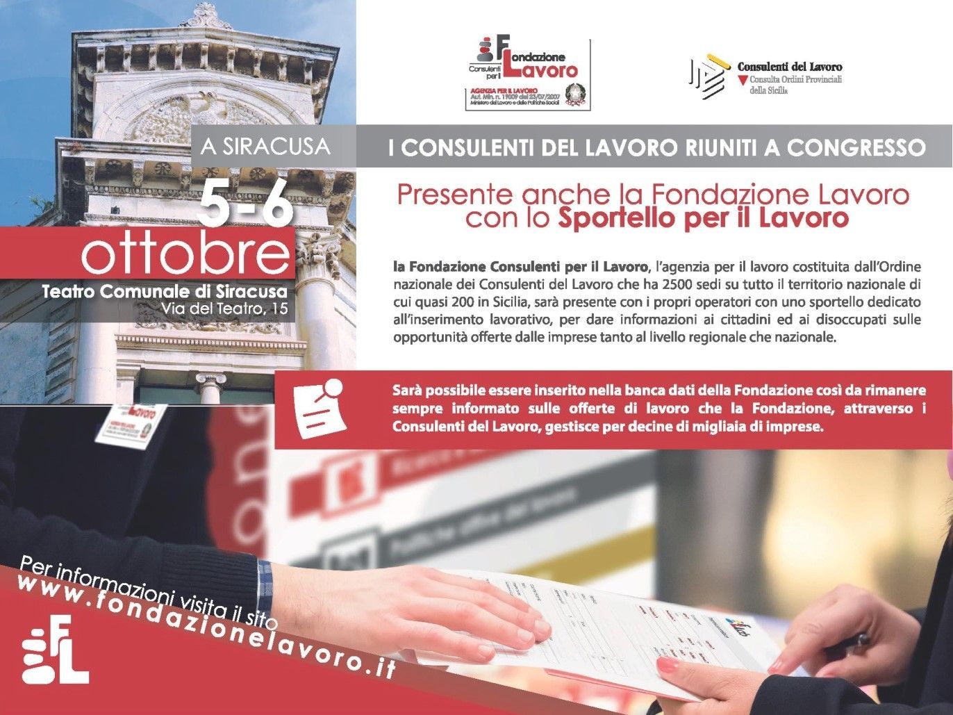 Viene mostrato un volantino per una conferenza di ottobre