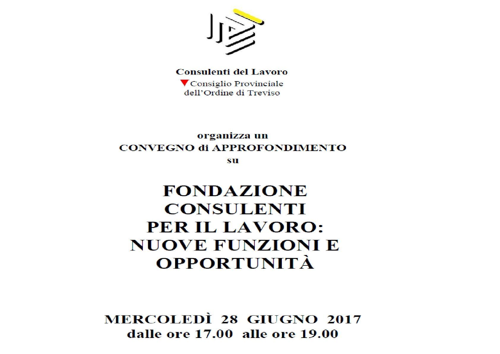 A white paper with the words fondazione consulenti per il lavoro nuove funzioni e opportunita on it