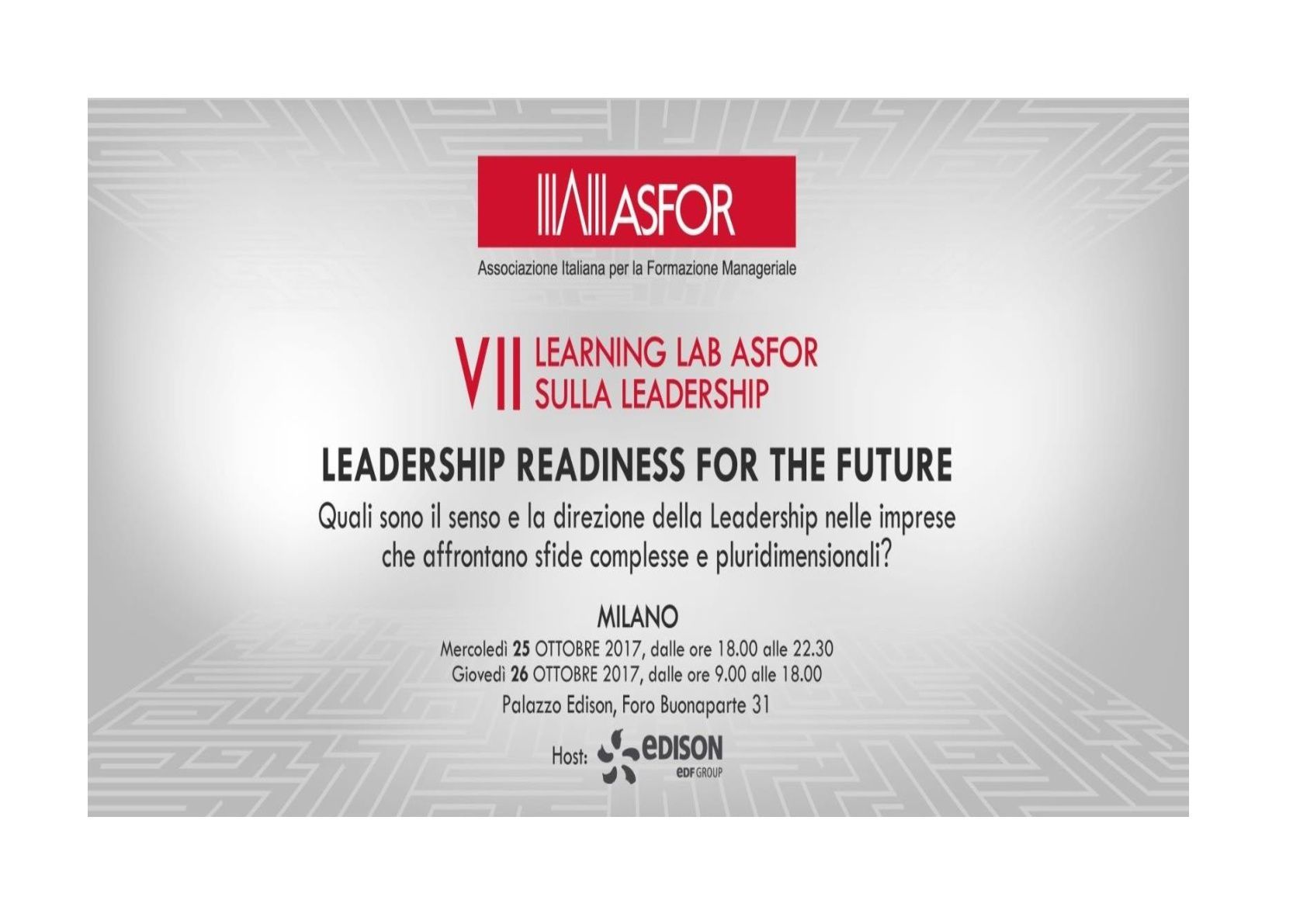Un poster per il laboratorio di apprendimento per la preparazione alla leadership futura