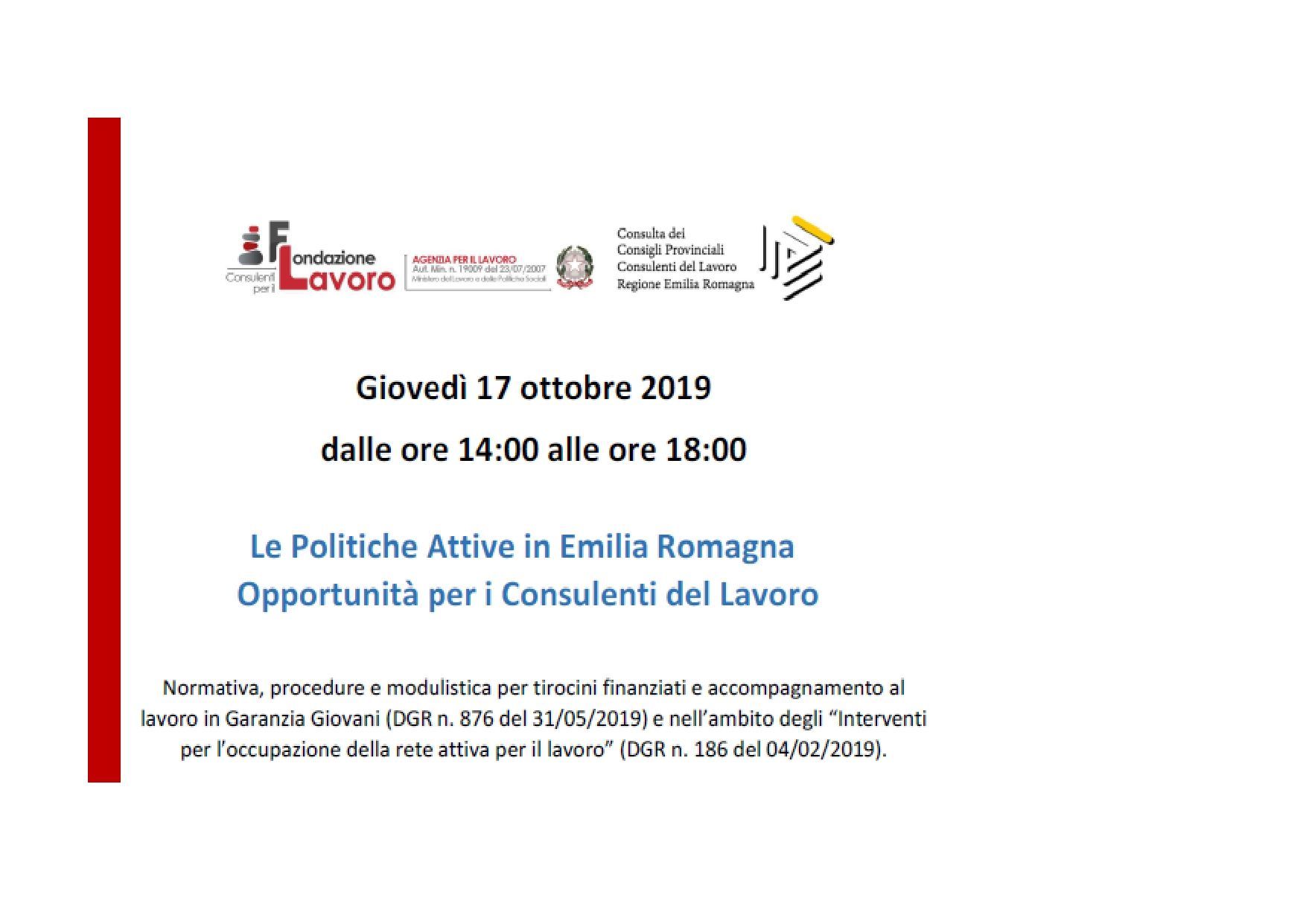 Un poster per una conferenza che si terrà il 17 ottobre 2019.