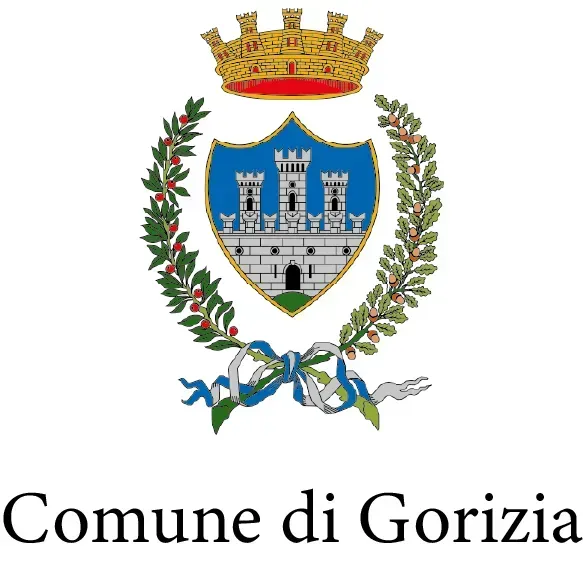 Un logo per il comune di gorizia con uno scudo e una corona