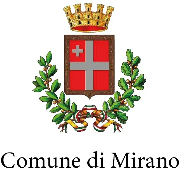 A logo for comune di mirano with a cross and a crown