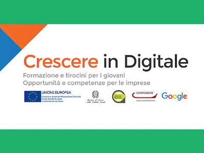 Un poster che dice crescere in digitale