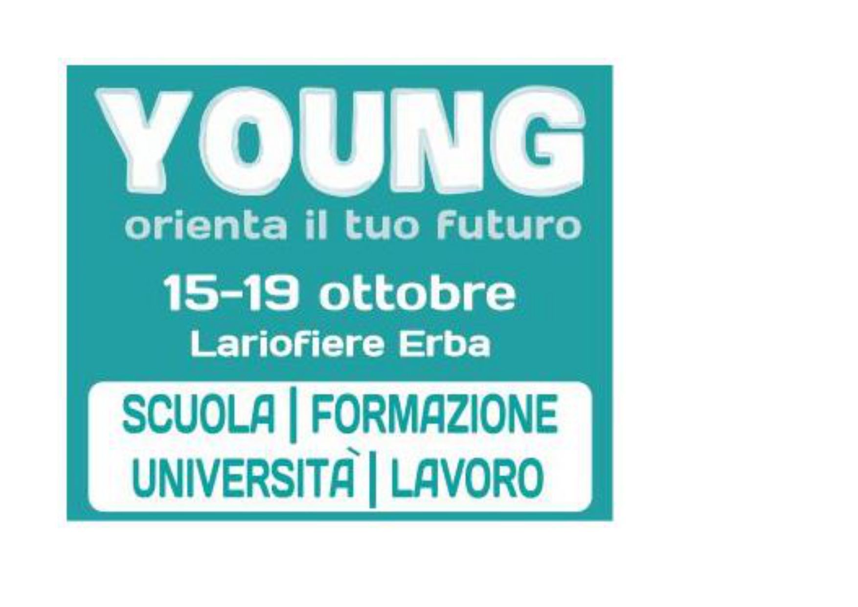 A blue sign that says young orienta il tuo futuro