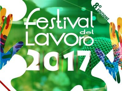 Un manifesto per il festival del lavoro 2017 con sfondo verde