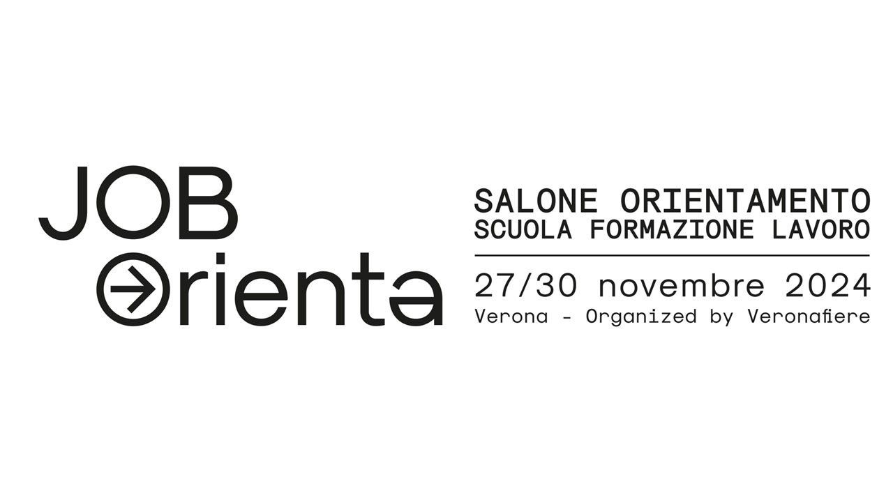 Un logo per job orienta è mostrato su uno sfondo bianco.