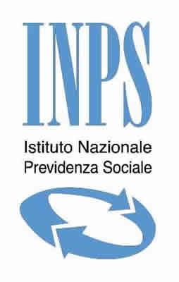 Il logo dell'inps è un cerchio blu con due frecce al suo interno.