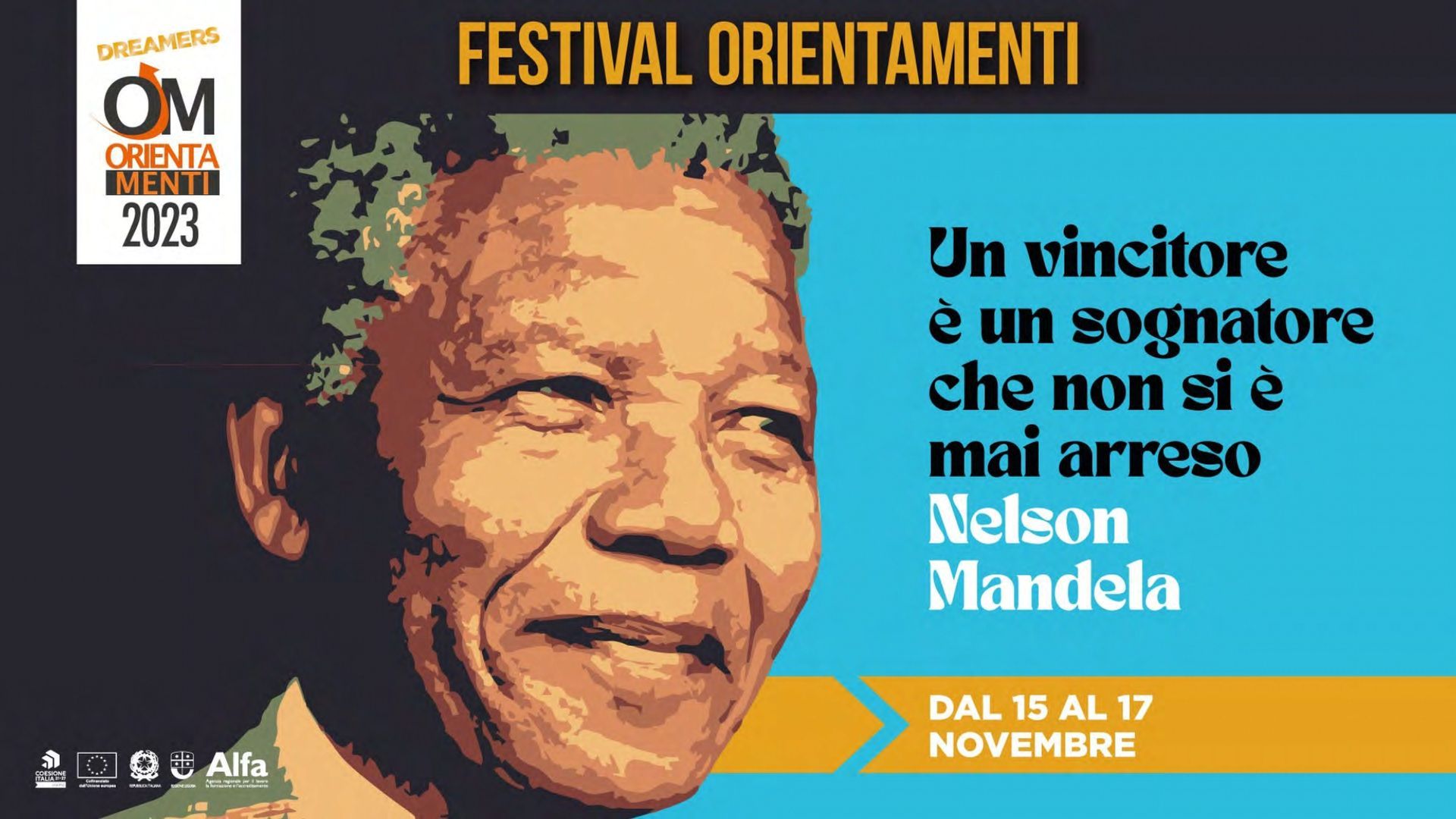 Nelson Mandela è presente su un manifesto del festival Orientamenti