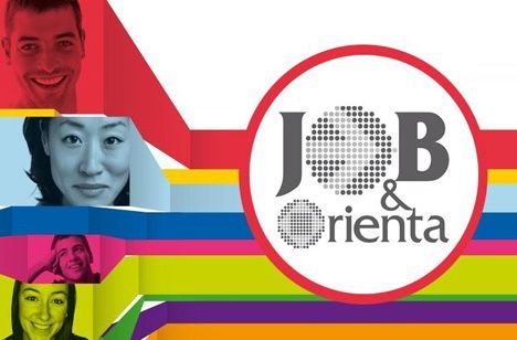 Una pubblicità colorata per lavoro e orientamento