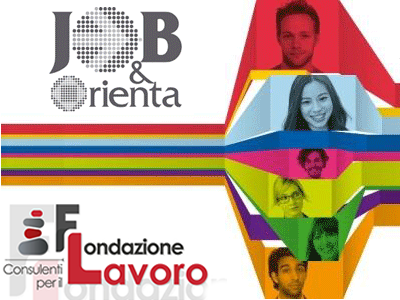 Una pubblicità colorata per lavoro e orientamento