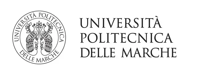 The logo for universita politecnica delle marche is black and white