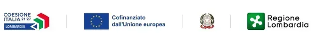 Un'immagine sfocata di diversi loghi tra cui uno per la regione lombardia