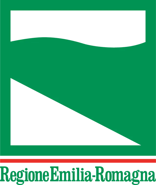 A green and white logo for regione emilia romagna