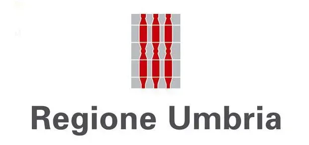 Il logo della regione umbria è un logo rosso e bianco con tre matite rosse.
