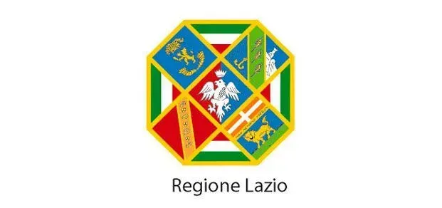 È raffigurato il logo della regione Lazio su sfondo bianco
