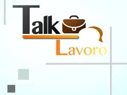 Un logo per Talk Lavoro con una valigetta sopra