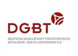 Ein rot-weißes Logo für ein Unternehmen namens DGBT.