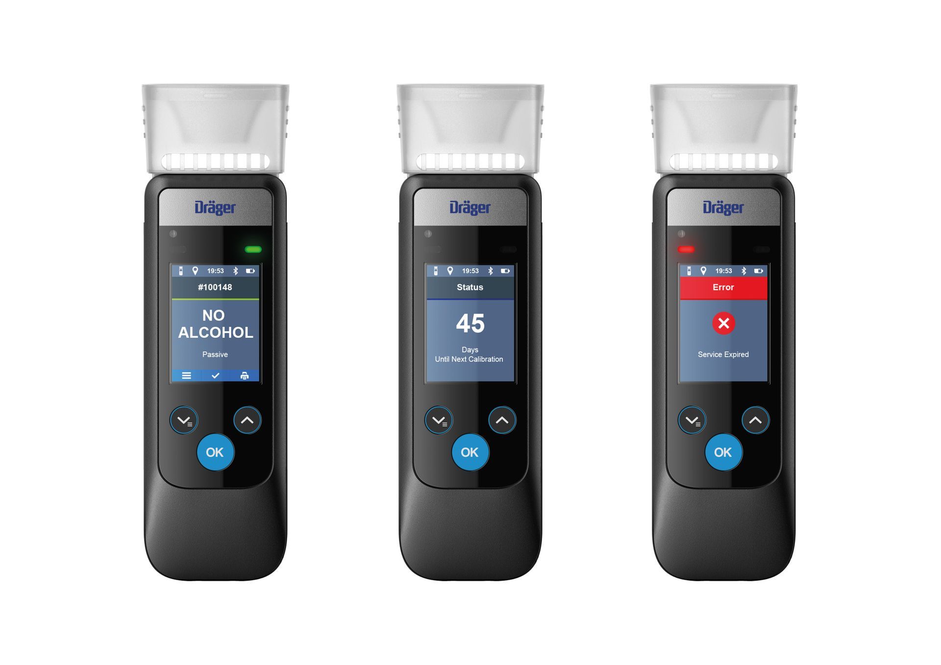 Tragbarer Alkoholtester Dräger Alcotest 7000 mit digitalem Display für präzise Atemalkoholmessung