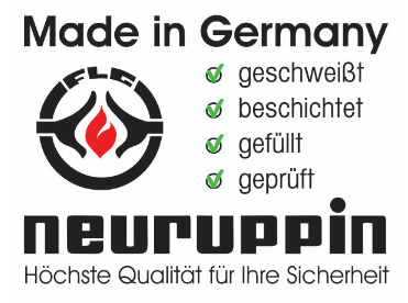 Logo Neuruppin – Höchste Qualität für Ihre Sicherheit | geschweißt, beschichtet, gefüllt, geprüft | Made in Germany