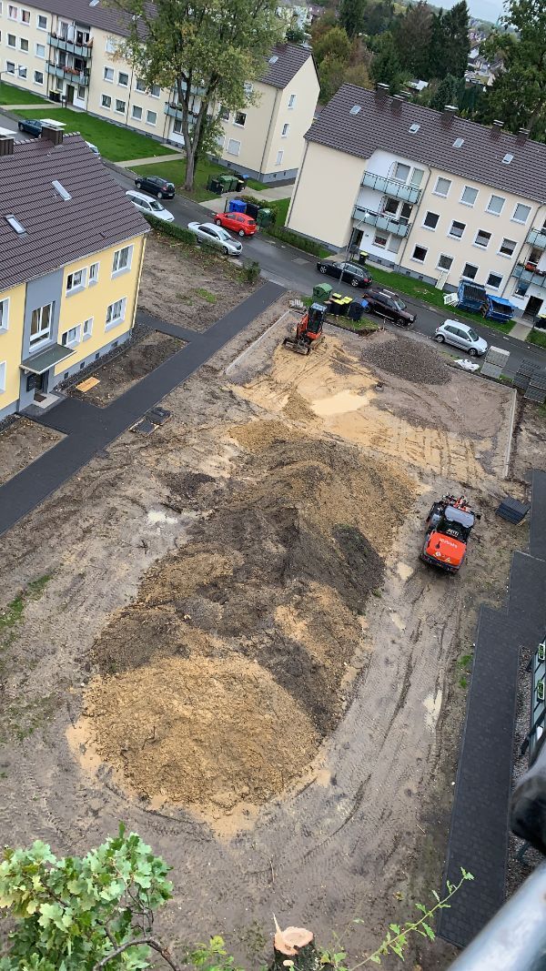 Baustelle in einem Wohngebiet