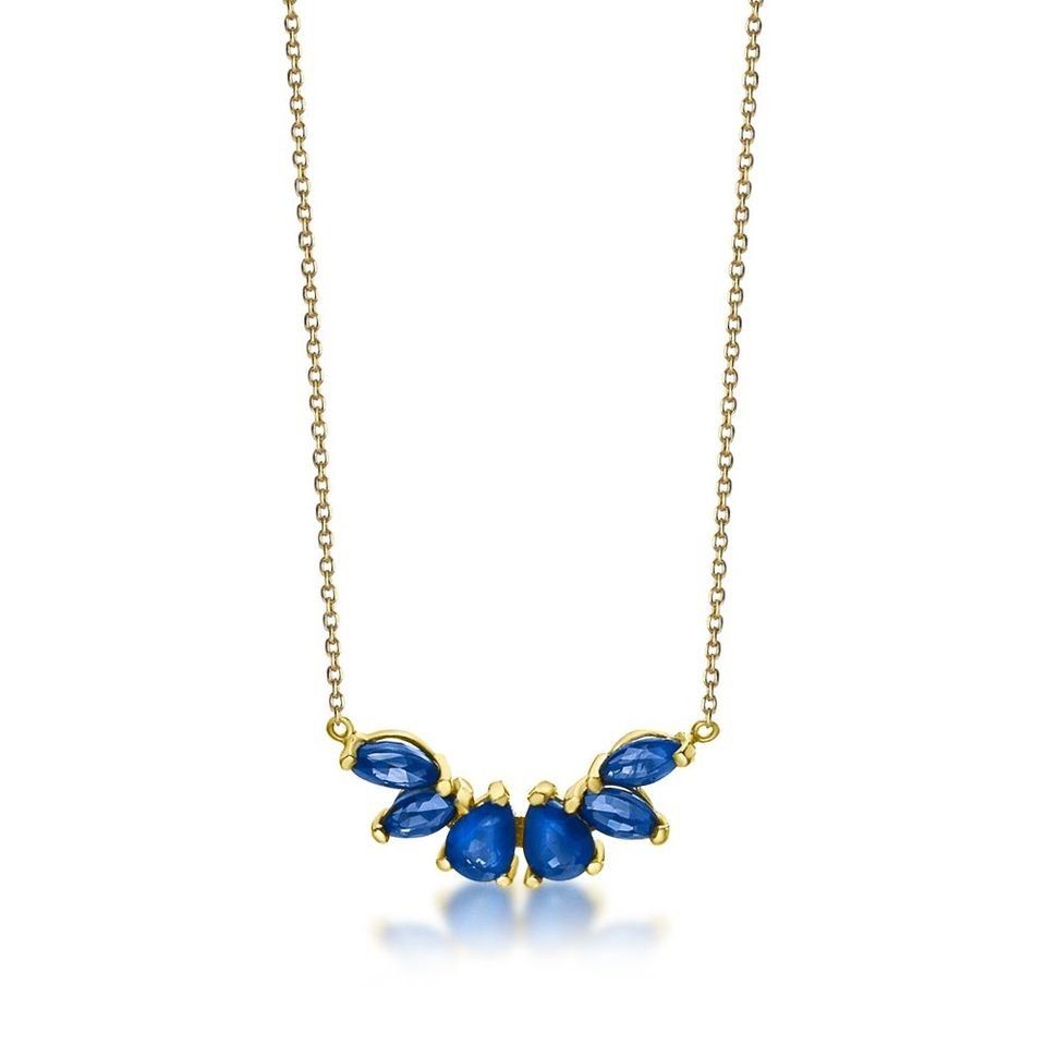 Schmuckanhänger blaue Steine mit Kette