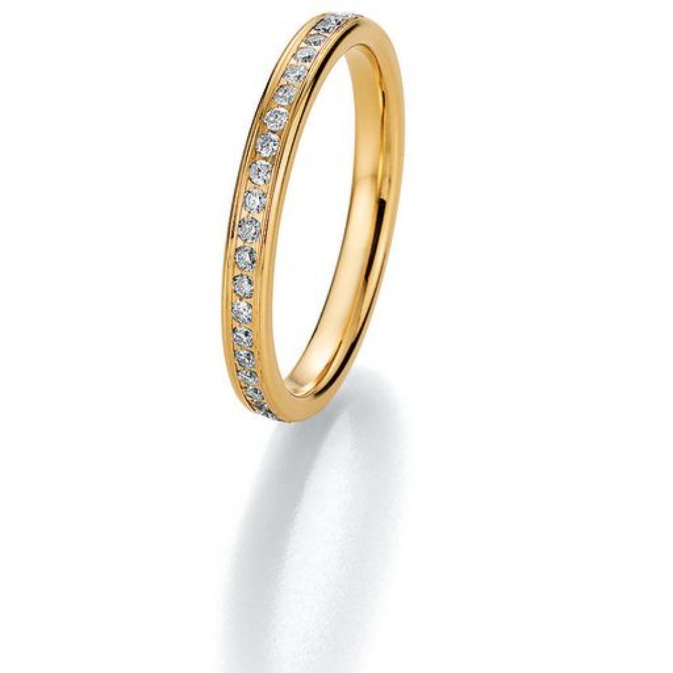 dünner Goldring mit Edelsteinen