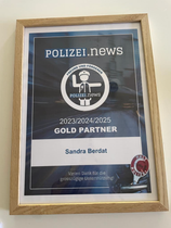 Urkunde Polizei News, Gold Partner Sandra Berdat
