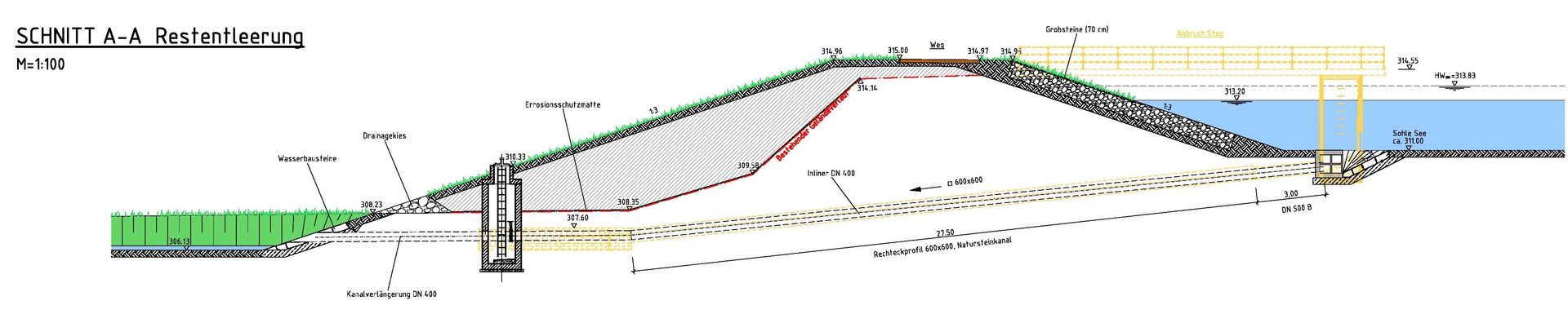 Sanierung Dammbauwerk Wilhelmsthaler See (TSK3 mit mittlerer Gefährdungsstufe)