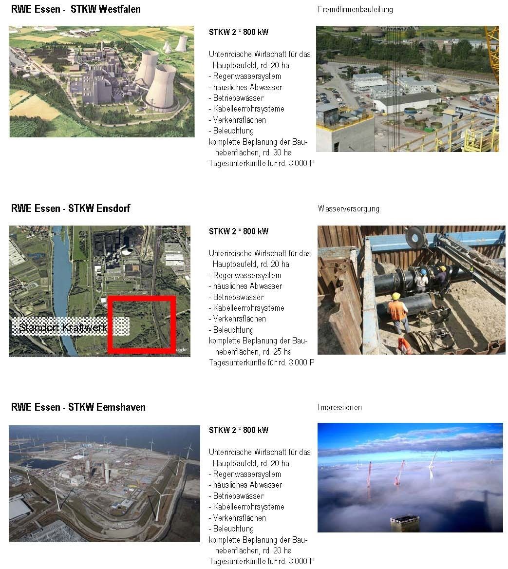 Referenzen im Bereich von Großkraftwerken