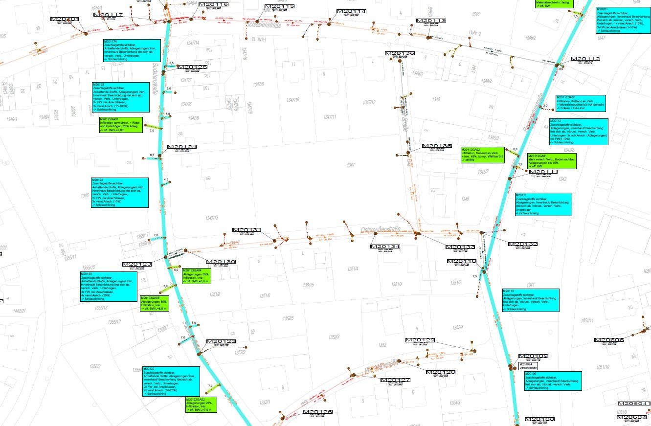 Vom klassischen Bedarfsplan als Grundlage für Anträge nach RZWAS bis hin zur detaillierten Ausführungsplanung mit Baubegleitung werden bei Schneeberg und Kraus durch zertifizierte Kanalsanierungsberater erstellt.