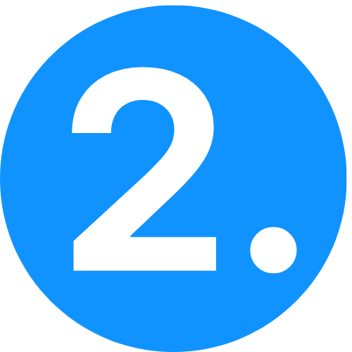 Número 1 blanco con un punto dentro de un círculo rojo.