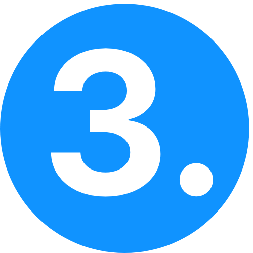 Número 1 blanco con un punto dentro de un círculo rojo.