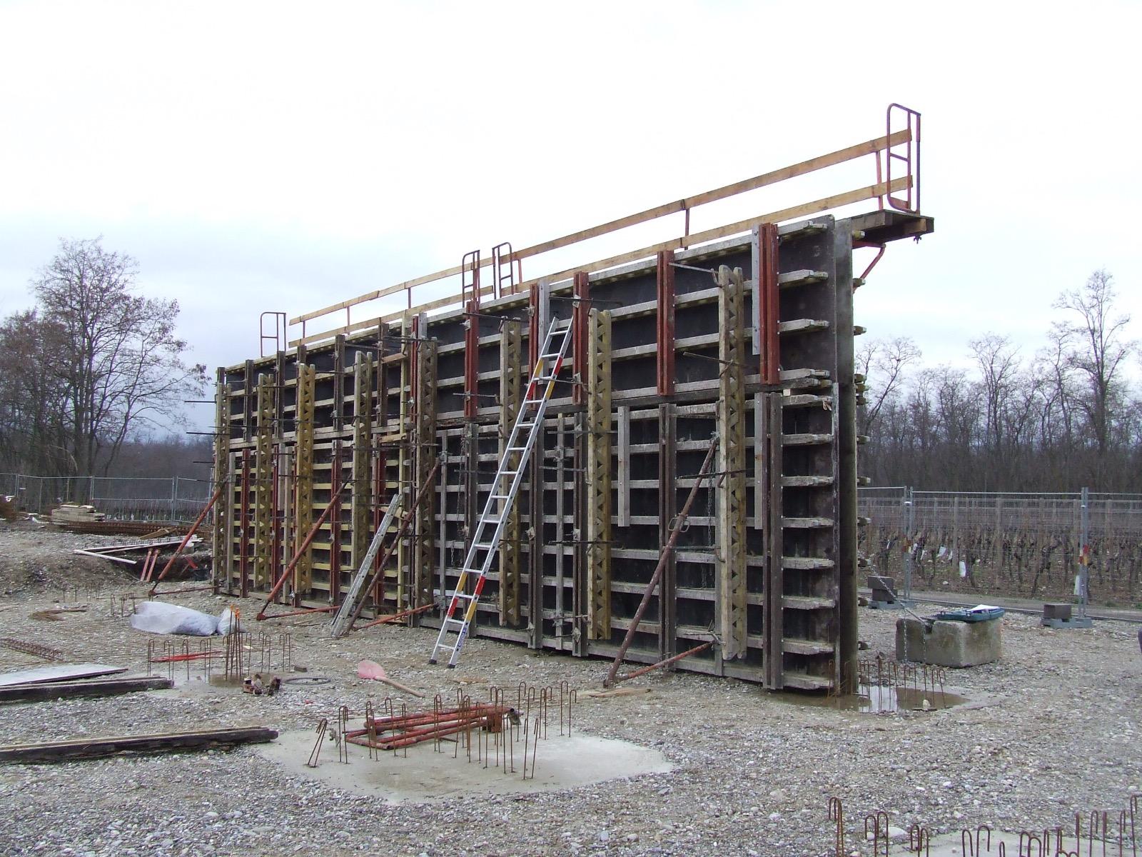 Coffrage de mur béton armé