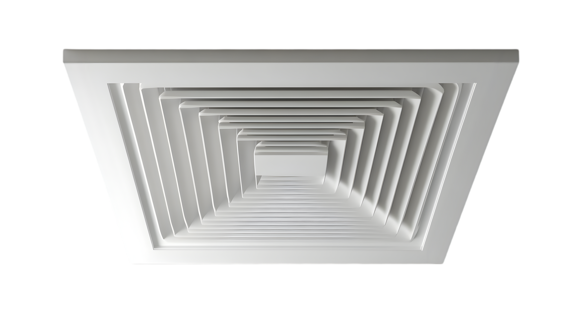 Grille d'aération de plafond blanche.