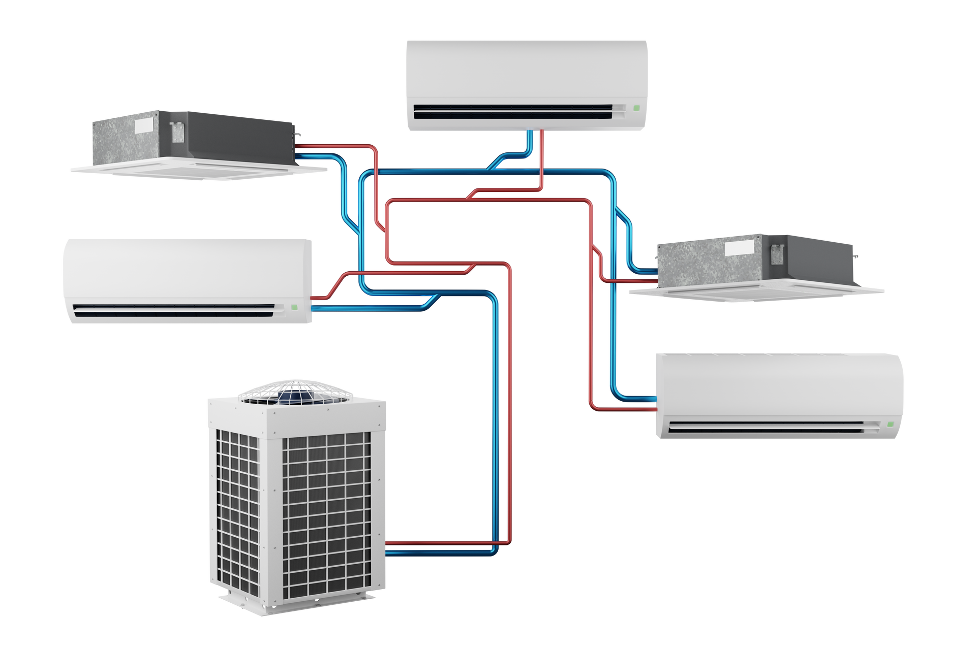 Schéma d'un système de climatisation VRV/DRV