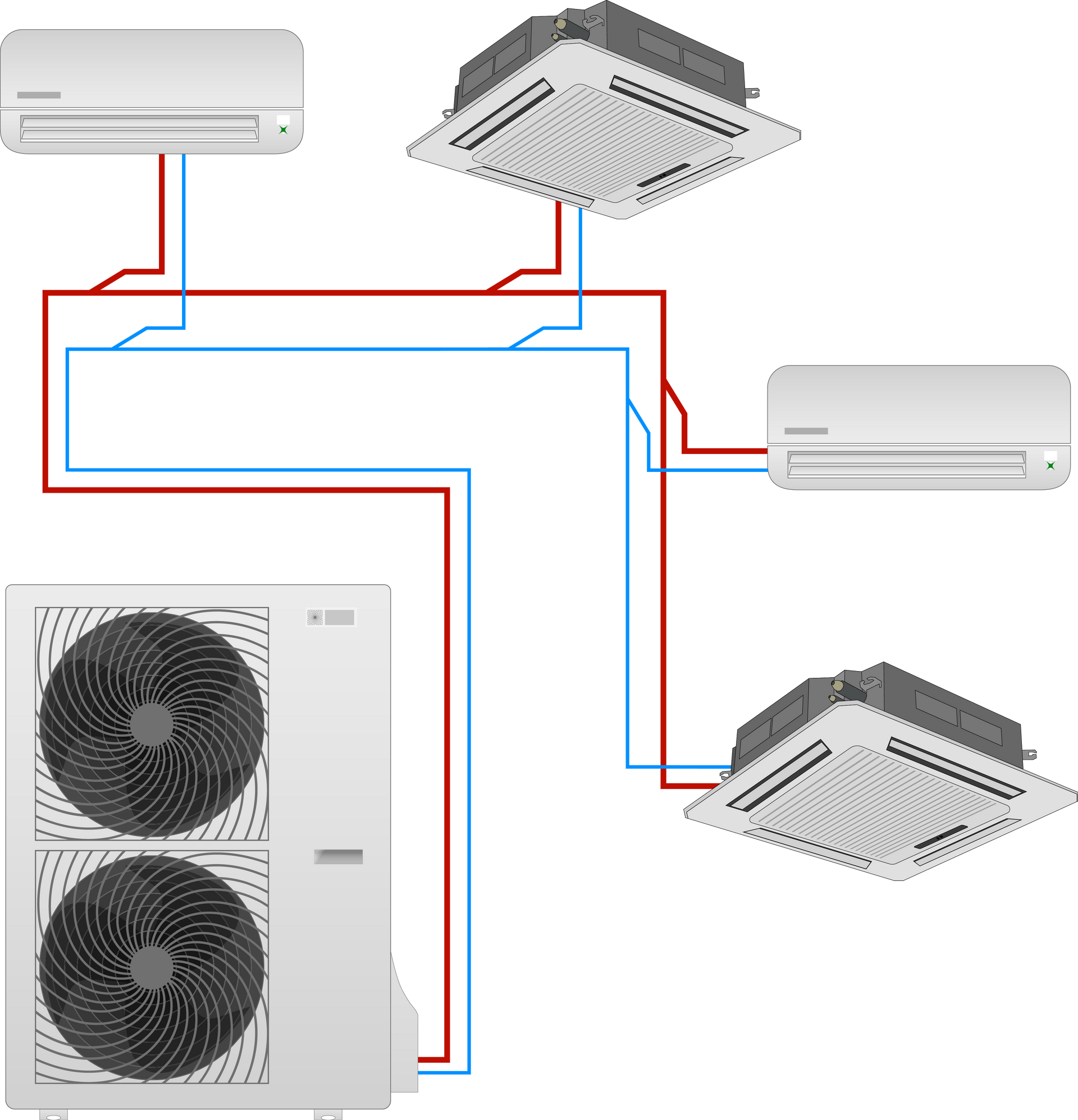 Schéma d'un système de climatisation mutlisplit