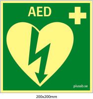 AED-defibrillaattori 200 x 200 mm - Plusab